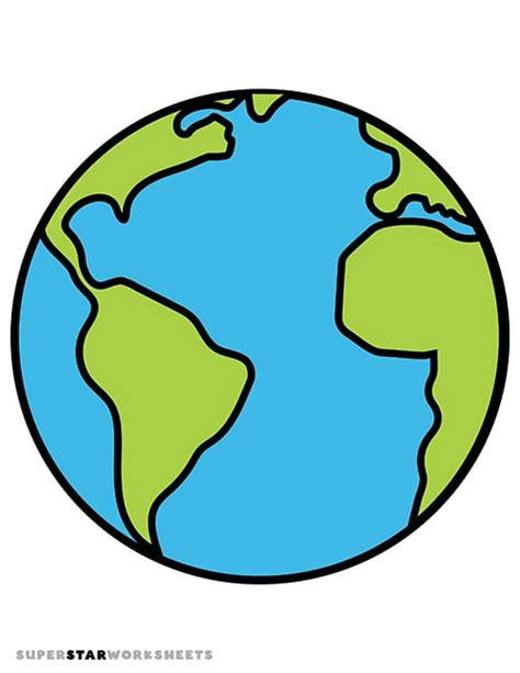 Earth Template To Color