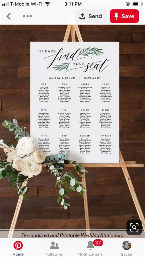 Easel Seating Chart