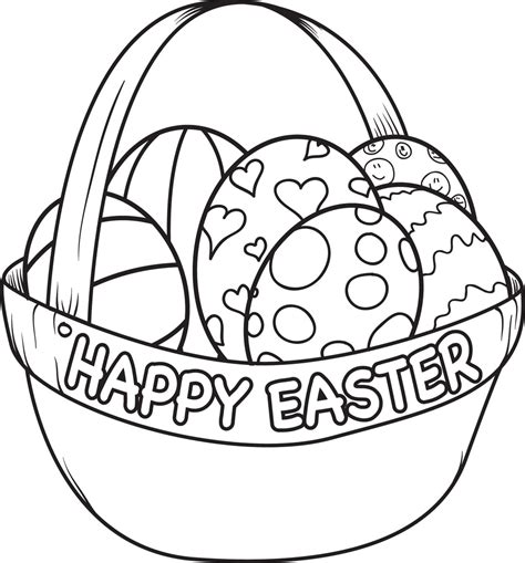 Easter Basket Coloring Template