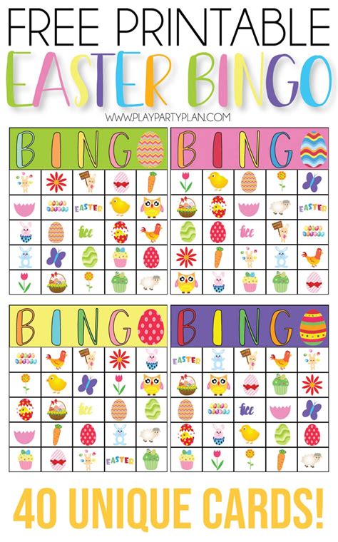 Easter Bingo Cards Free Printable