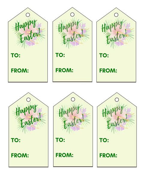 Easter Gift Tags Printable Free