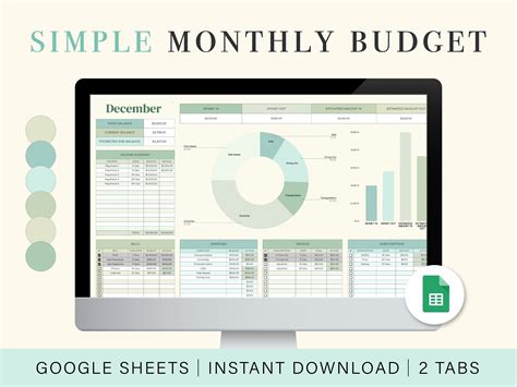 Easy Monthly Budget Template Google Sheets