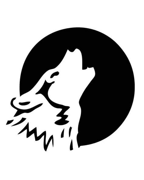 Easy Printable Wolf Pumpkin Stencil