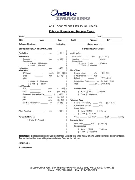 Echocardiogram Report Template