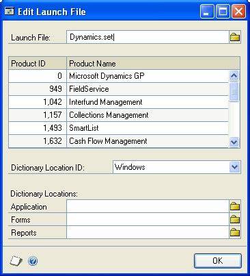Edit Launch File Dynamics GP