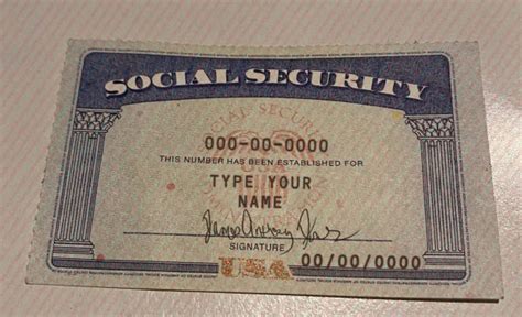 Edit Social Security Card Template