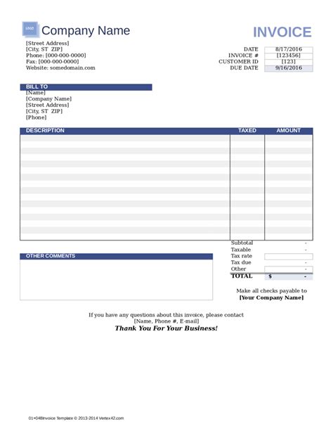 Editable Downloadable Free Printable Invoice Templates