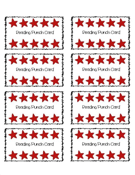Editable Free Printable Punch Cards