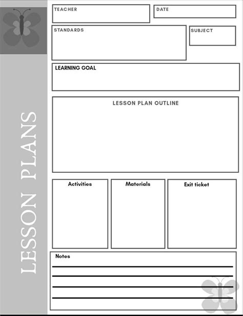 Editable Lesson Plan Template