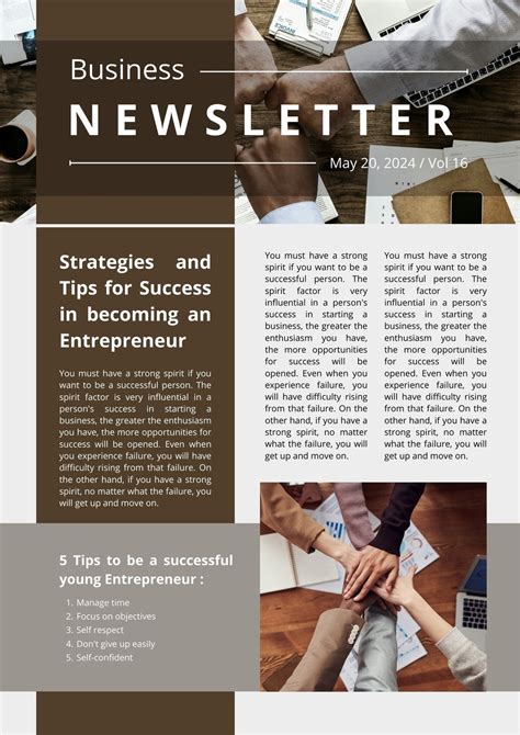 Editable Newsletter Template