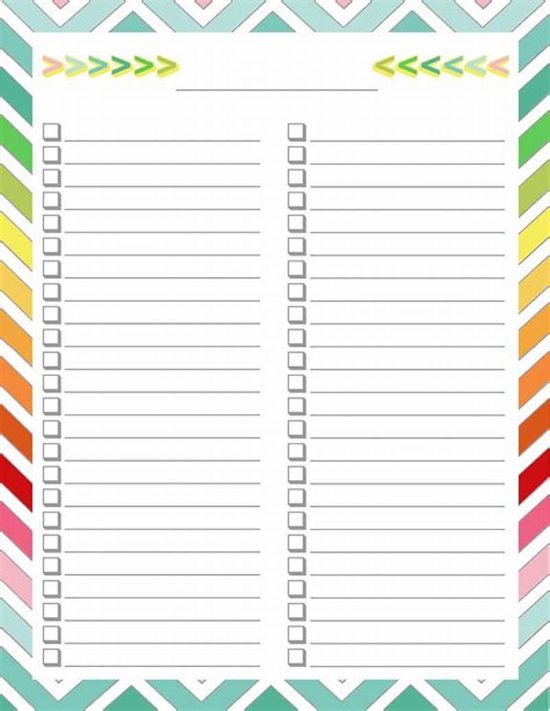 Editable Printable Checklist