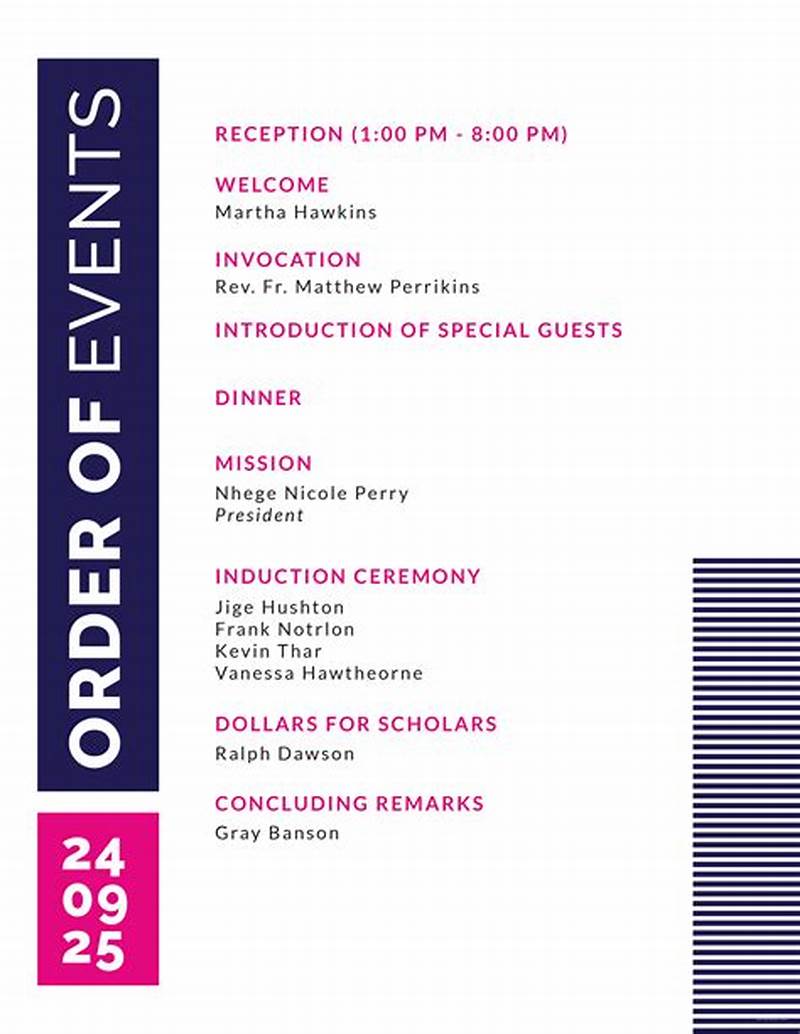 Editable Printable Event Program Template