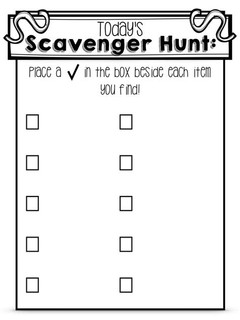 Editable Scavenger Hunt Template