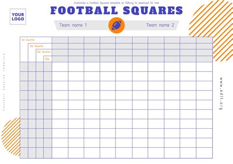 Editable Super Bowl Squares Template