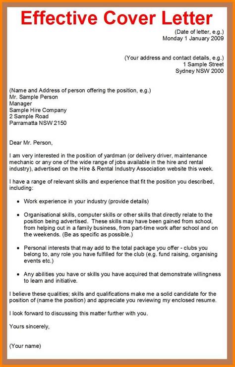 Effective Cover Letter