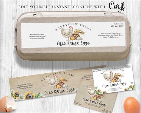 Egg Carton Label Template Free