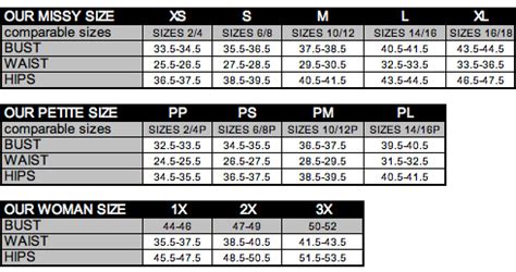 Eileen Fisher Size Chart