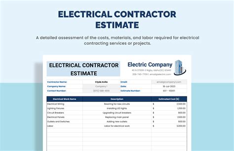 Electrical Estimating Template