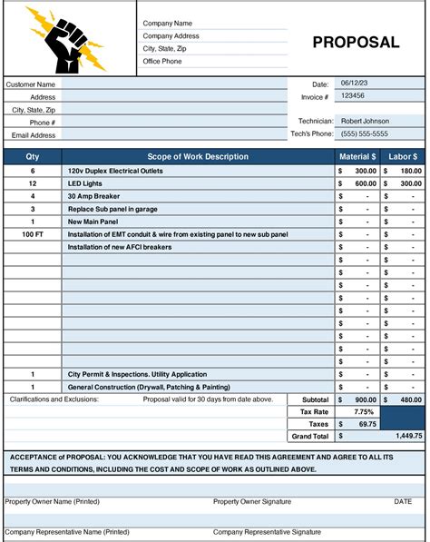 Electrical Proposal Template
