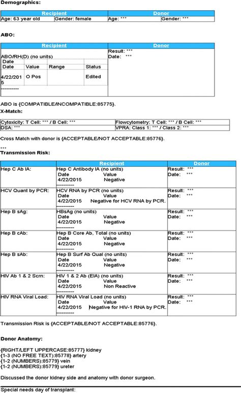Electronic Medical Record Template