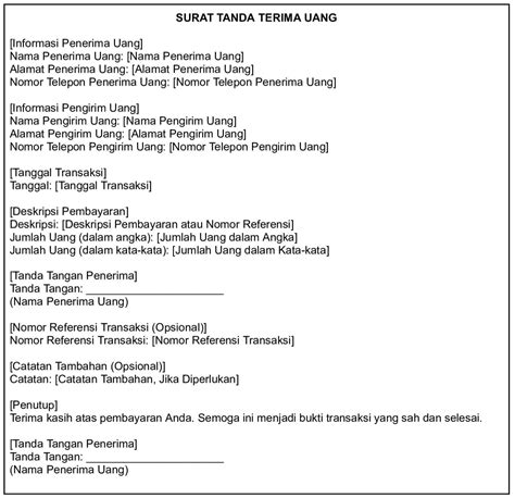 Elemen Surat Terima Uang