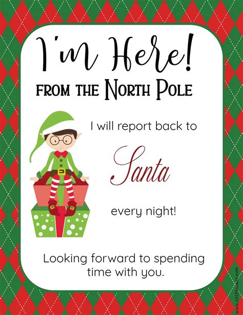 Elf On Shelf Note Template
