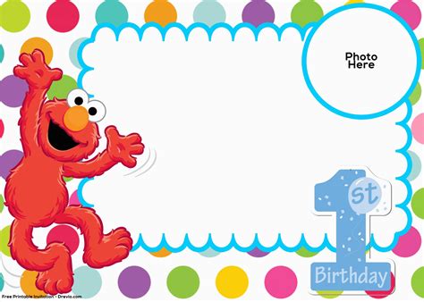 Elmo Birthday Invitations Free Template