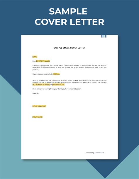 Email Cover Letter Template