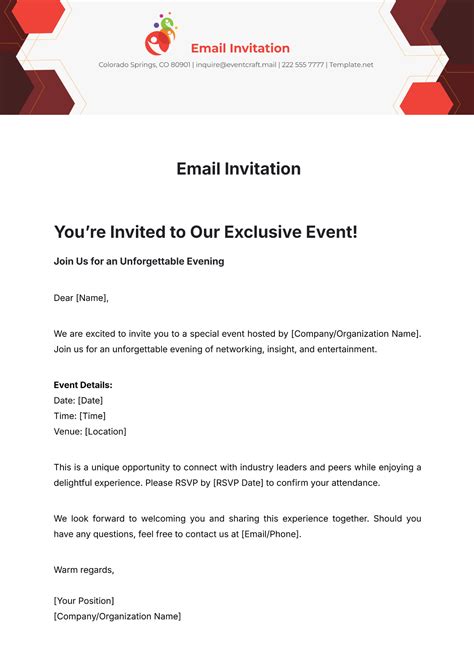 Email Invitation Template For Event