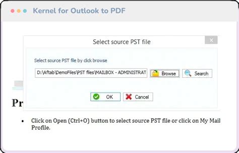 Email Preview in Kernel for Outlook to PDF