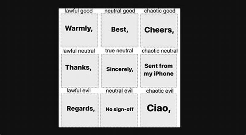 Email Sign Off Alignment Chart