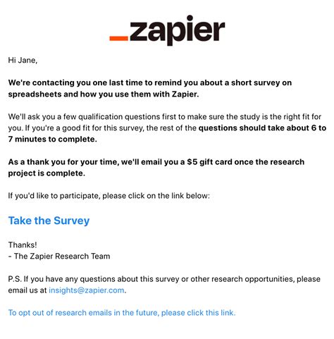 Email Survey Templates