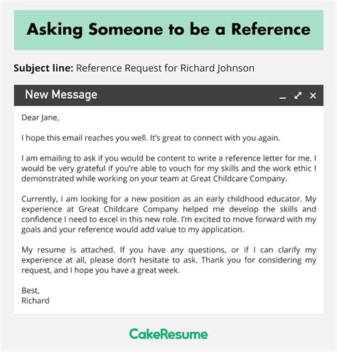 Email Template Asking For Reference