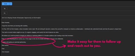Email Template For Influencers