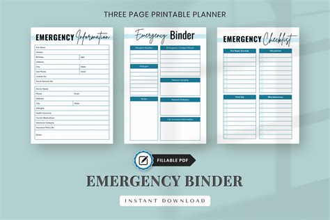 Emergency Binder Templates