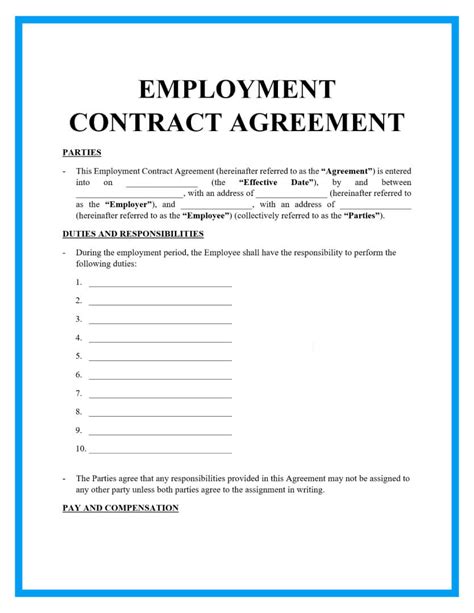 Employee Contract Agreement Template