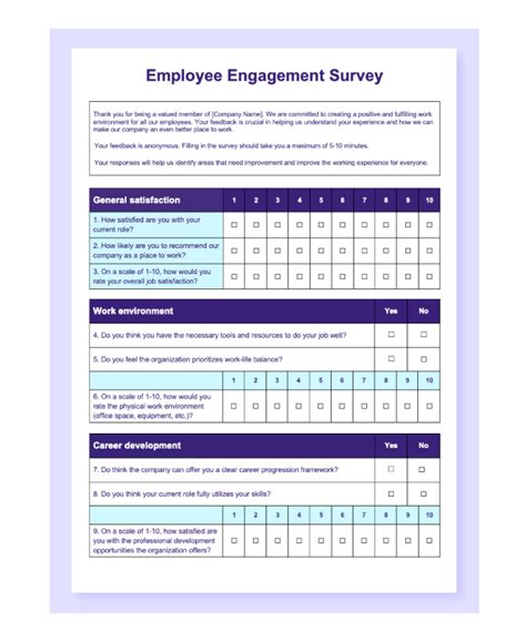 Employee Engagement Survey Template