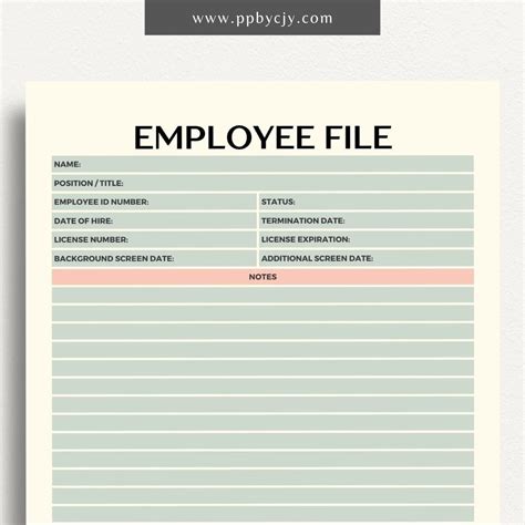Employee File Template