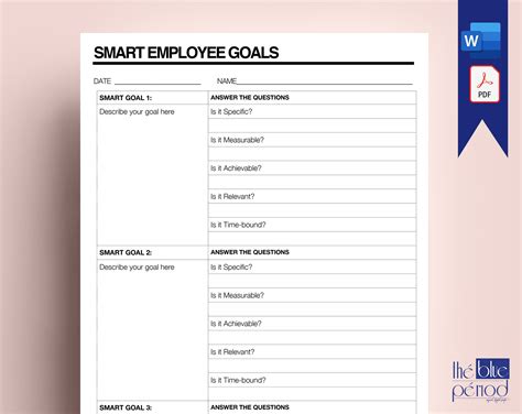 Employee Goals Template