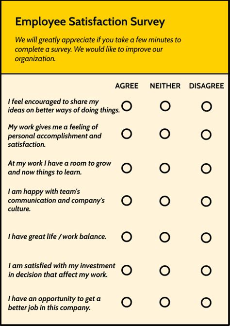 Employee Satisfaction Survey Template