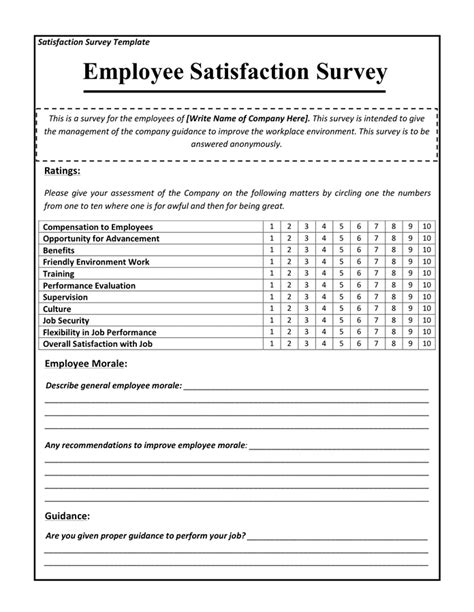 Employee Survey Template