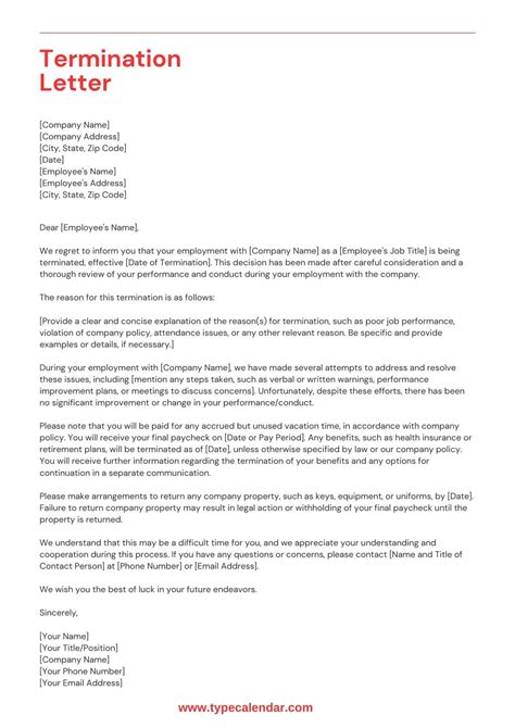 Employee Termination Template