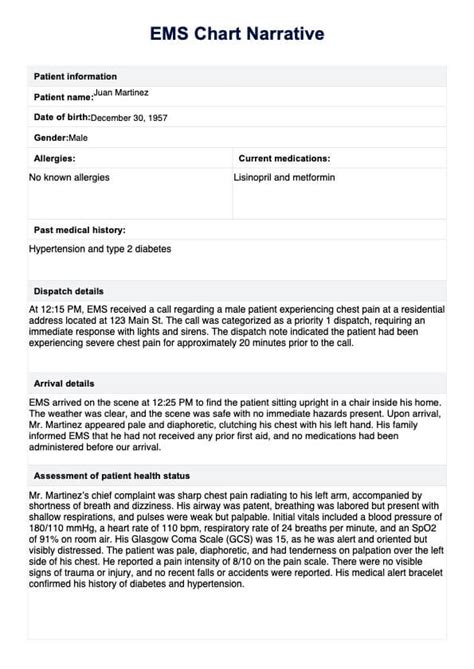 Ems Narrative Template