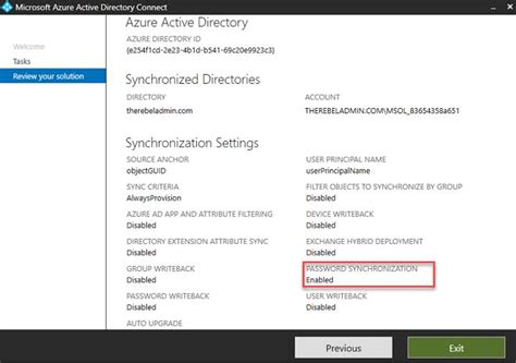 Enable Syncing in Azure Active Directory