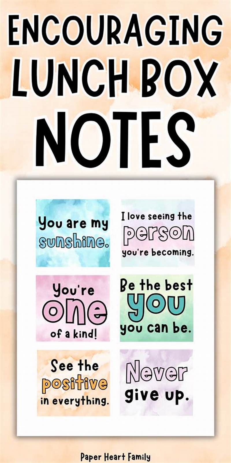 Encouraging Lunch Box Notes Printable