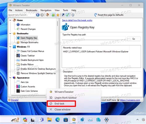 End Task Taskbar Context Menu