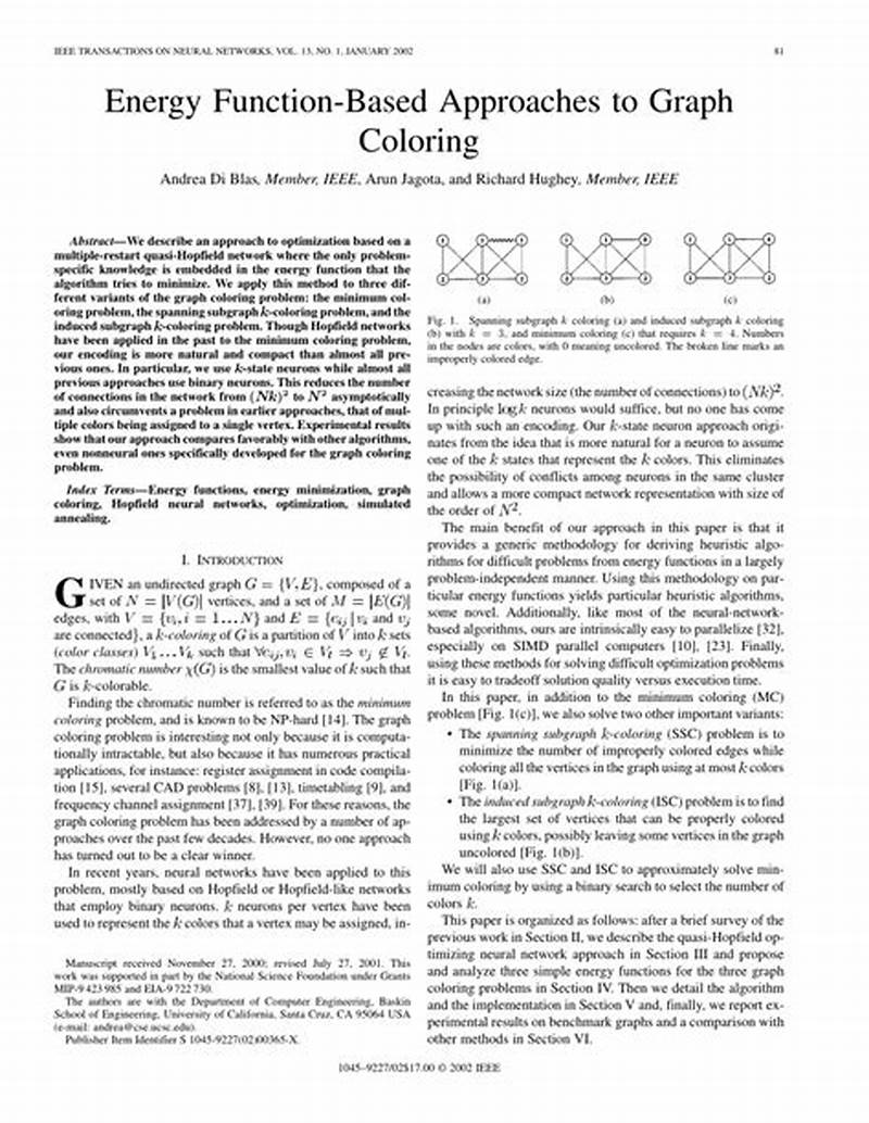 Energy Function Based Approaches To Graph Coloring Ieeexplore