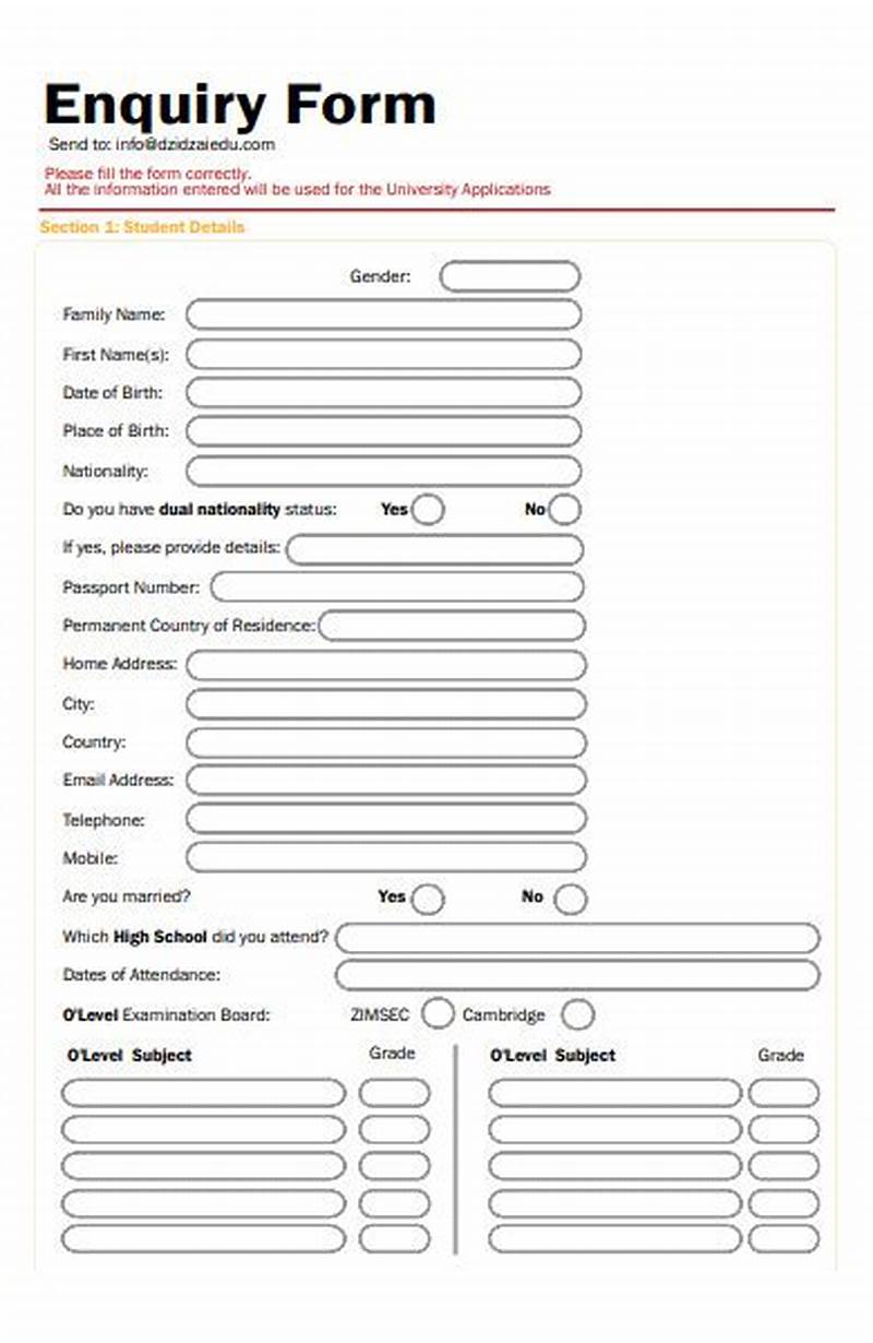 Enquiry Form Examples