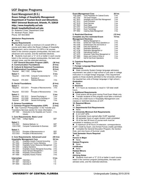Entertainment Management Ucf Course Catalog