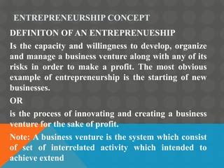 Entrepreneurship Concepts